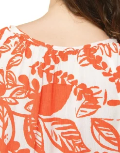 Blouse voile orange