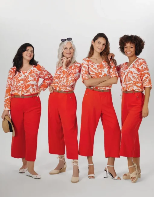 Blouse voile orange