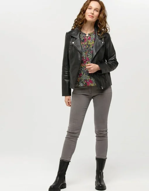 Blouse voile vert fleuri