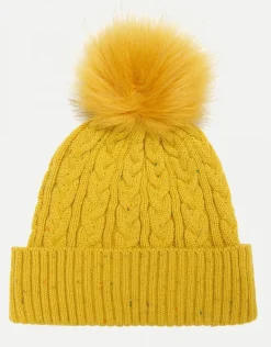 Bonnet jaune pompon