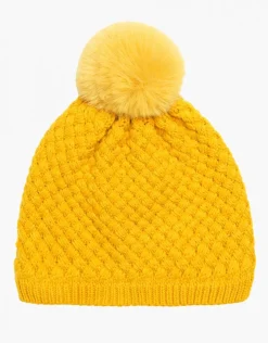 Bonnet ocre pompon