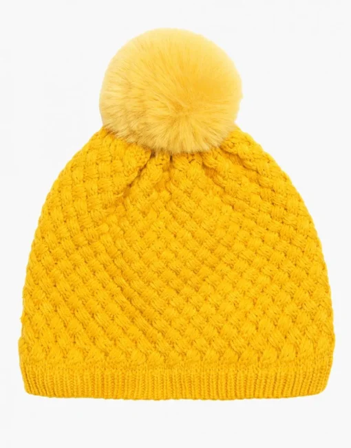 Bonnet ocre pompon