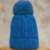 Bonnet pompon bleu