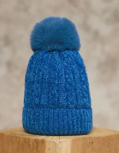 Bonnet pompon bleu