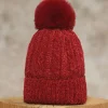 Bonnet pompon rouge
