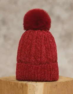 Bonnet pompon rouge