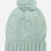 Bonnet vert pompon