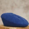 Béret maille bleu