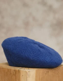 Béret maille bleu
