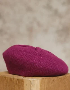 Béret maille violet