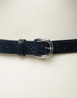 Ceinture cuir marine