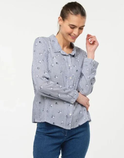 Chemise rayée hirondelles