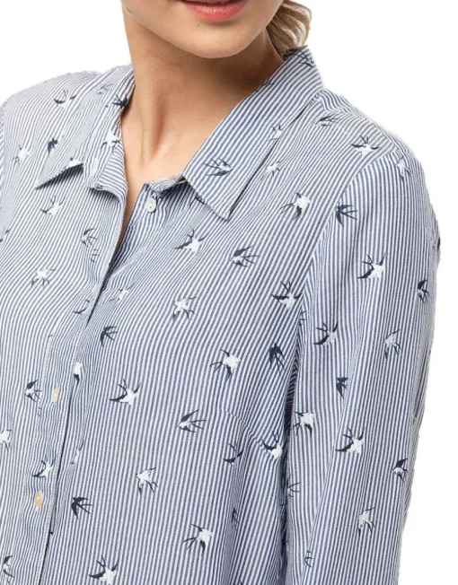 Chemise rayée hirondelles