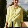 Chemise vert anis coton