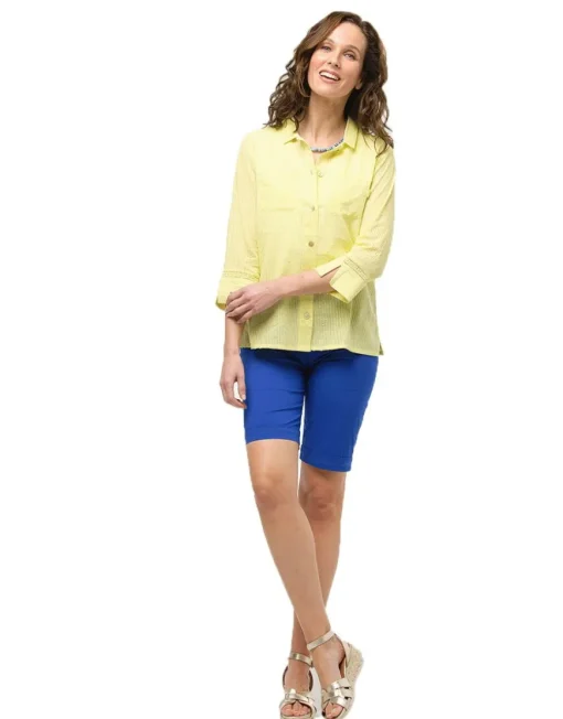 Chemise vert anis coton