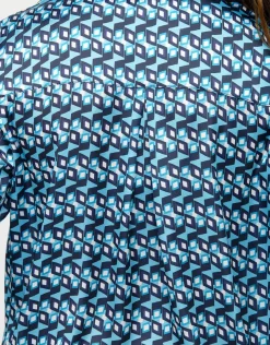 Chemisier bleu pop
