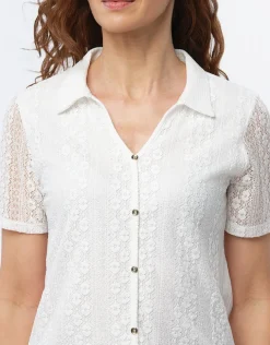 Chemisier dentelle écru