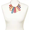 Collier bois multicolore