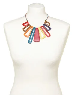 Collier bois multicolore