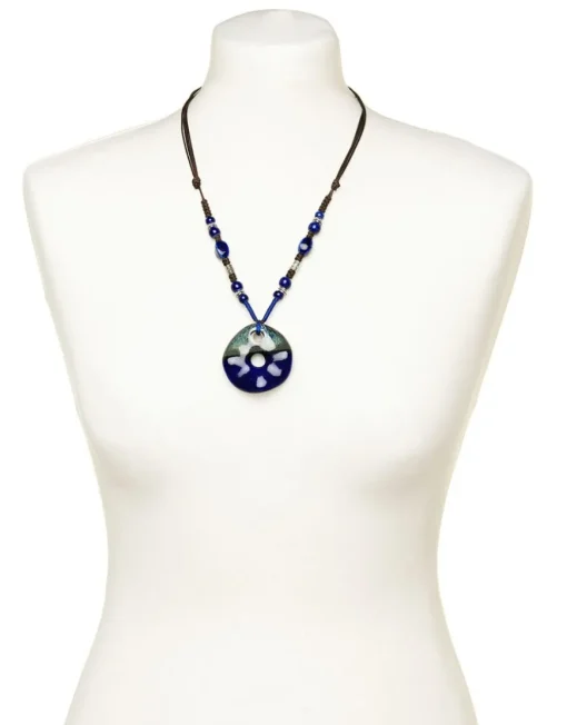 Collier céramique bleu
