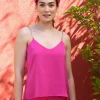 Débardeur chic satin rose