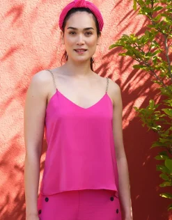 Débardeur chic satin rose