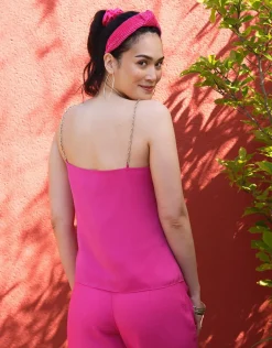 Débardeur chic satin rose