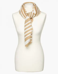 Echarpe beige à motifs