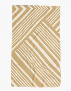 Echarpe beige à motifs