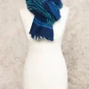 Echarpe douce bleu blanc