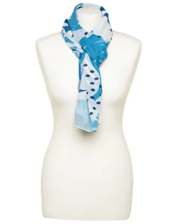 Foulard bleu feuillages