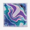 Foulard carré plissé bleu
