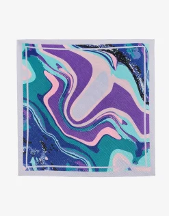 Foulard carré plissé bleu