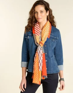 Foulard orange imprimé