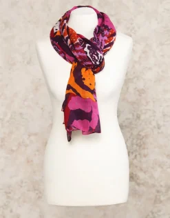 Foulard orange imprimé