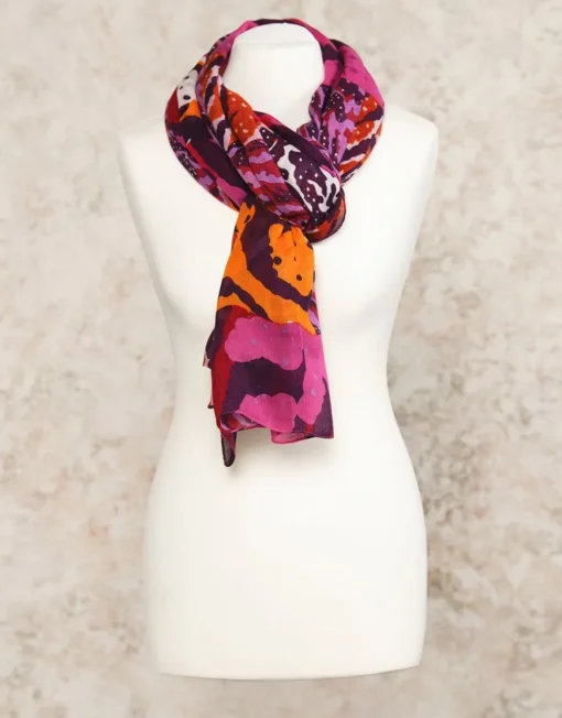 Foulard orange imprimé