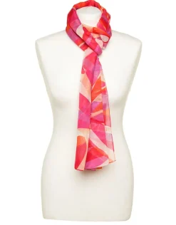 Foulard rose imprimé