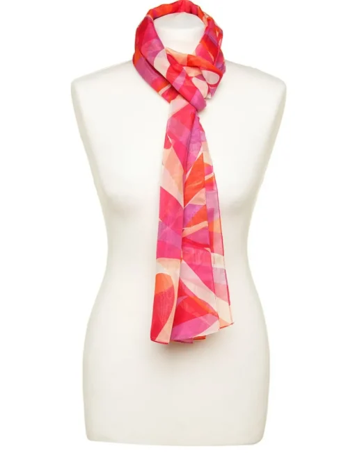 Foulard rose imprimé