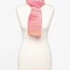 Foulard rose plissé