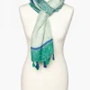 Foulard vert imprimé