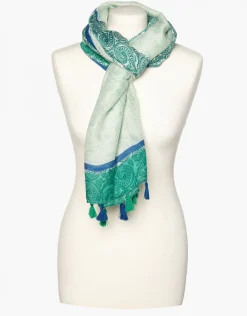 Foulard vert imprimé