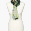 Foulard vert imprimé