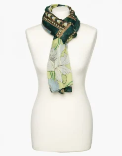 Foulard vert imprimé