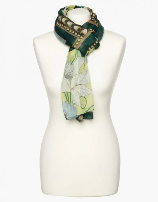 Foulard vert imprimé