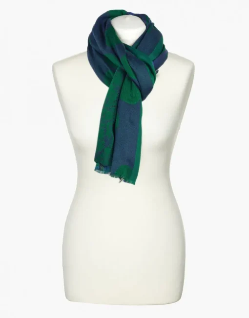 Foulard vert imprimé