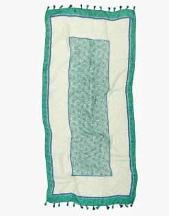 Foulard vert imprimé