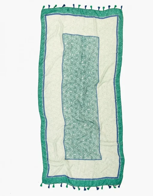 Foulard vert imprimé