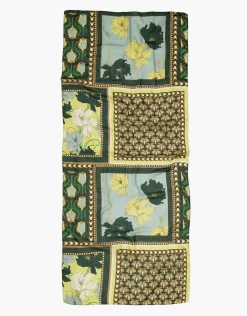 Foulard vert imprimé