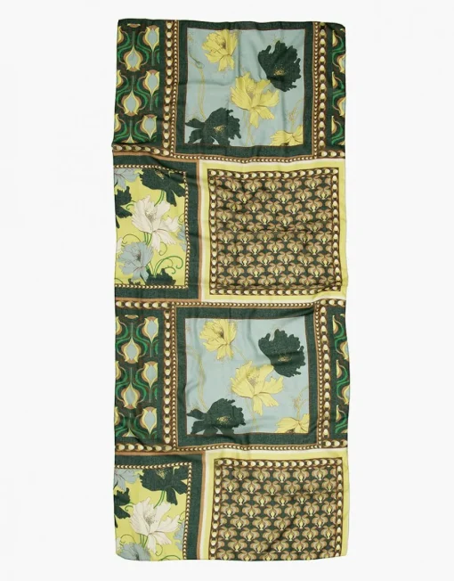 Foulard vert imprimé