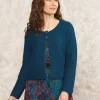 Gilet maille boléro bleu
